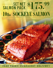 Wild Sockeye Salmon - 10 lb. Alaskan Set-Net Salmon Pack -  Priority Overnight Shipping Included! 
